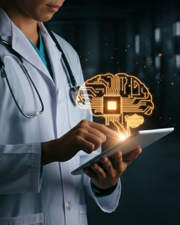 medico con ipad en las manos